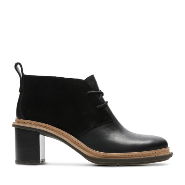 Clarks Womens Trace Glow Ankle Boots Black | UK-7014356 - Click Image to Close